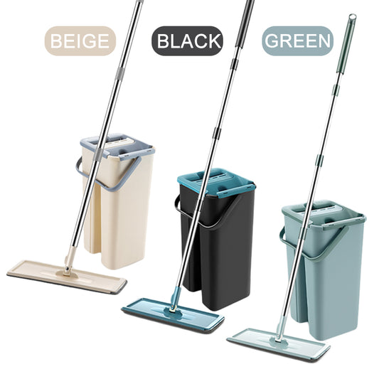 Hands-Free Flat Mop & Bucket Set